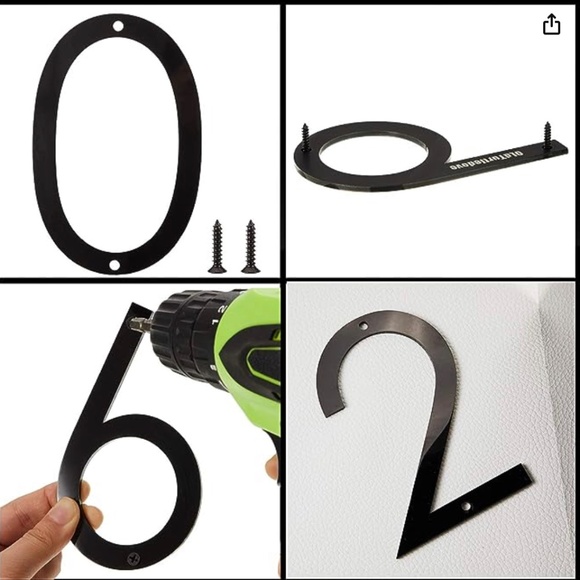 🏡NWT-OLD TURTLEDOVE BRAND, 5” HOUSE NUMBERS - EXTERIOR - COLOR: BLACK MIRROR🏡 - Picture 12 of 16